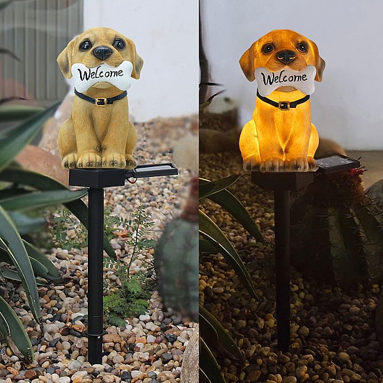 Set 2 decoratiuni solare in forma de Catelus