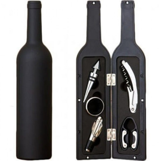 Set accesorii pentru vin in forma de sticla 