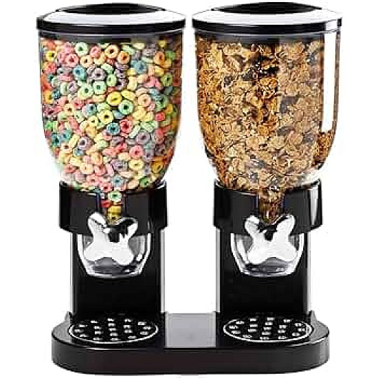 Dispenser dublu pentru cereale , negru
