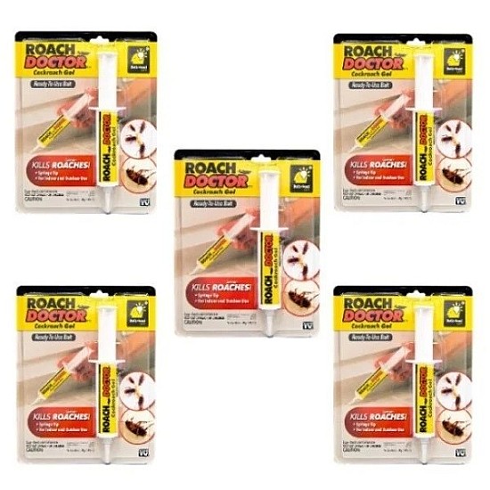 Set 5x Solutie Insecticid Anti Gandaci Roach Doctor, tip seringa