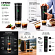 Espressor portabil 3 in 1 cu acumulator, USB-C, 20 bar, 60 ml, compatibil Nespresso, Dolce Gusto si cafea macinata