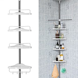 Etajera pentru colt pentru baie cu 4 rafturi , inaltime reglabila 320 cm 