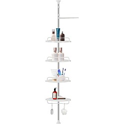 Etajera pentru colt pentru baie cu 4 rafturi , inaltime reglabila 320 cm 