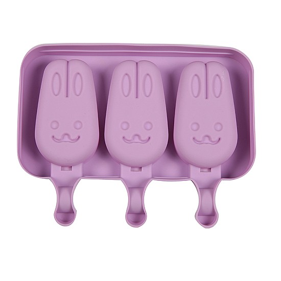 Set 3 forme din silicon pentru inghetata ,3 compartimente ,diverse modele