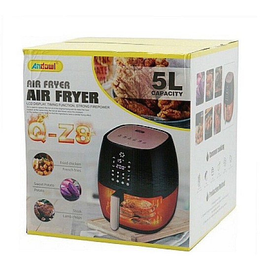 Friteuză cu aer cald QZ8, 5L, 1400W, cu afișaj tactil LCD