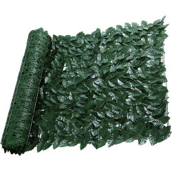 Gard artificial verde cu frunze, 300x100cm