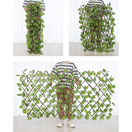 Gard lemn cu frunze artificiale 2,5 x1 m , vesnic verde
