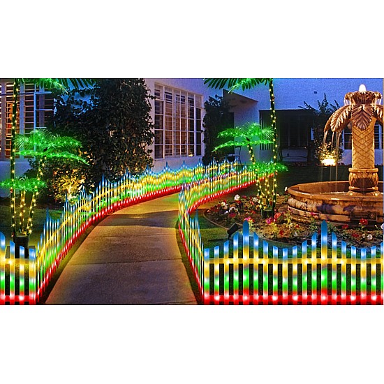Gărduleț decorativ LED pentru exterior, interconectabil, 3 m, 160 LED-uri, multicolor