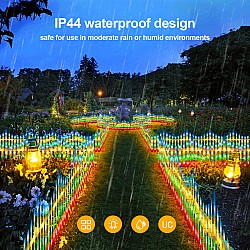 Gărduleț decorativ LED pentru exterior, interconectabil, 3 m, 160 LED-uri, multicolor