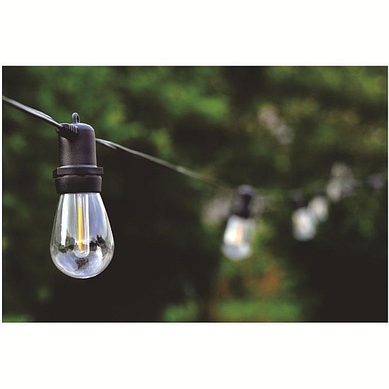 Ghirlanda luminoasa 5m cu 10 becuri cu LED, lumina calda si incarcare solara 