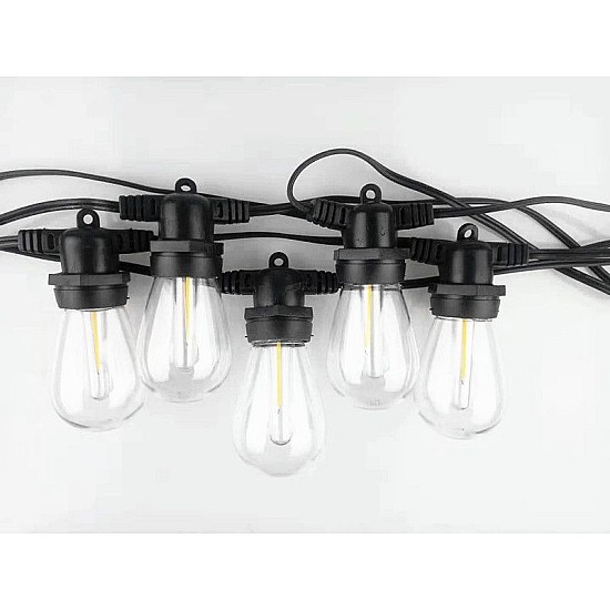 Ghirlanda luminoasa 5m cu 10 becuri cu LED, lumina calda si incarcare solara 