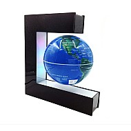 Glob care leviteaza cu leduri ,culoare albastru ,diametru glob 15cm