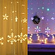 Set 2 Instalatii 12 franjuri cu fulgi si stelute 3 x1 m