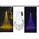 Instalaţie Perdea 9 franjuri 350 LED vârf de stea, solară + telecomandă,diverse culori 