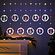 Instalație Perdea cu Cercuri și Figurine, 120 LED multicolor, 3 m, interior