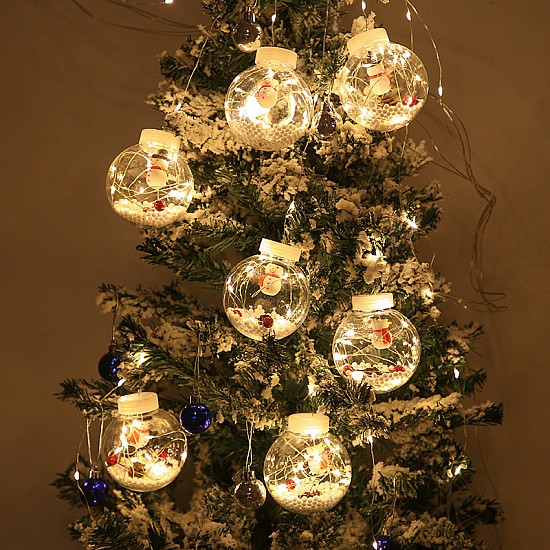 Instalație Globuri cu Moș Crăciun, 10 globuri LED, 2.5 m, interior/exterior