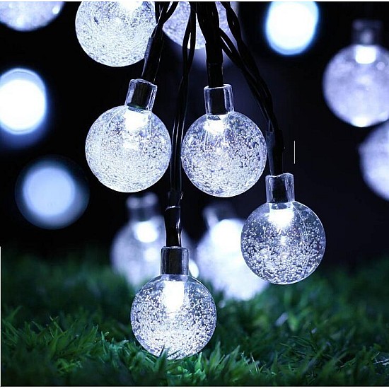 Instalație Solară 5 m, 30 LED globuri, exterior, diverse culori