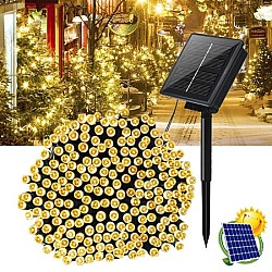 Instalație solară 22 m, 200 LED diverse culori, cu telecomandă, exterior