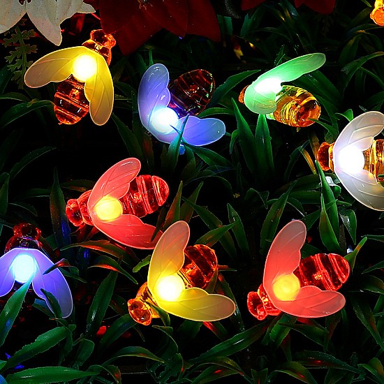 Set 2 Instalatii cu incarcare solara 50 led , albinute  diverse culori