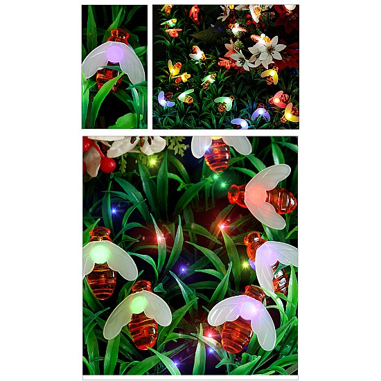 Set 2 Instalatii cu incarcare solara 50 led , albinute  diverse culori