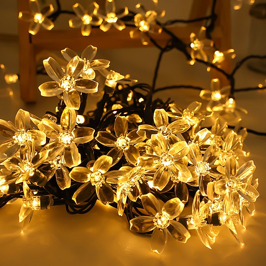 Set 2 Instalatii cu incarcare solara 50 led , flori  diverse culori