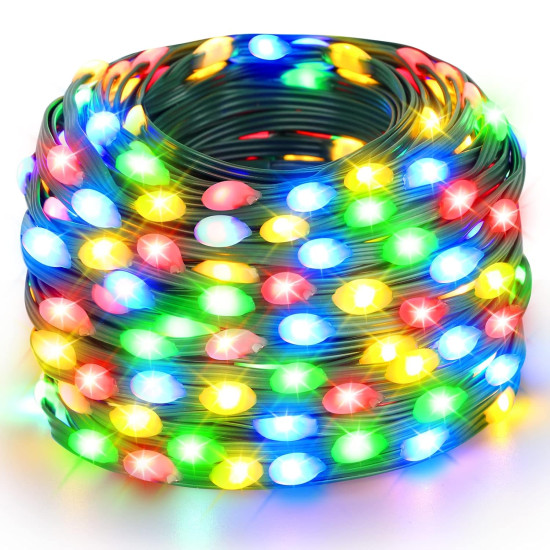 Instalatie tip banda led  de exterior  cu 8 jocuri de lumini sir de 10m ,90 led , IP44, Multicolor