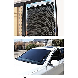Parasolar retractabil cu ventuza, pentru fereastra sau auto 45x125 cm