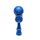 Kendama profesionala din lemn 18 cm culoare albastru/alb