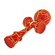 Kendama profesionala din lemn 18 cm culoare rosu/galben