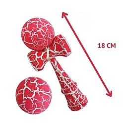 Kendama profesionala din lemn 18 cm culoare roz/alb