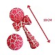 Kendama profesionala din lemn 18 cm culoare roz/alb