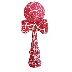 Kendama profesionala din lemn 18 cm culoare roz/alb