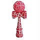 Kendama profesionala din lemn 18 cm culoare roz/alb