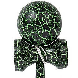 Kendama profesionala din lemn 18 cm culoare verde/negru
