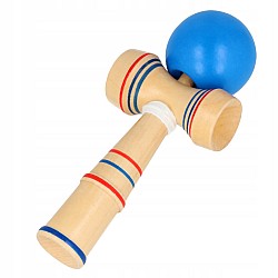 Kendama profesionala din lemn 21 cm, bila albastra
