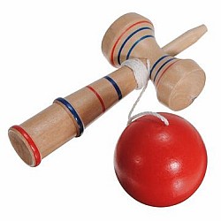 Kendama profesionala din lemn 21 cm, bila rosie