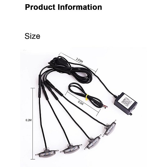 Kit 6 lumini ambientale auto grila RGB 12V