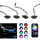 Kit 6 lumini ambientale auto grila RGB 12V