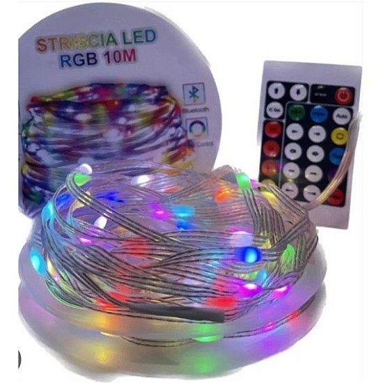Kit banda smart, RGB, 10m cu  telecomanda si jocuri de lumini in functie de ritm muzica
