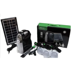 Kit camping panou solar GDLITE GD-7, 3 becuri, lanterna inclusa + usb incarcare
