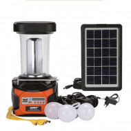 Kit lampa solara pentru camping, cu radio, bluetooth si 3 becuri