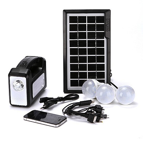 Kit solar cu 3 becuri led,usb si acumulator de capacitate mare GD-Lite 3