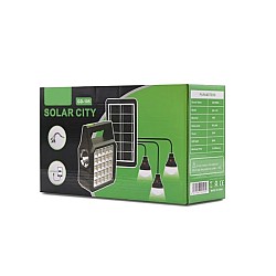 Kit solar  multifunctional  cu panou solar, 3 becuri, power bank, GD-105
