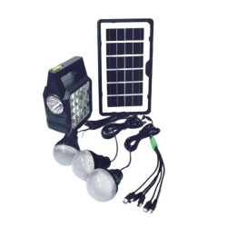 Kit solar  multifunctional  cu panou solar, 3 becuri, power bank, GD-105