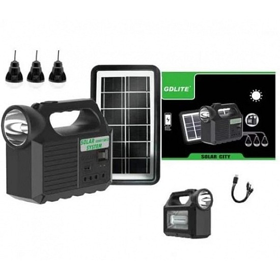 Kit solar portabil cu 3 becuri GD-8017