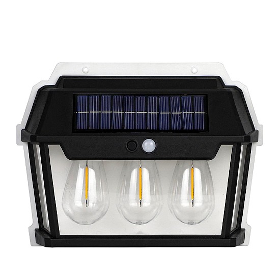 Set 2 Lampi Solare Perete LED 3 Becuri cu Senzori