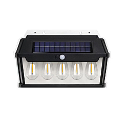 Lampa solara perete 65W, 5 LED, IP65, dimabila, neagra