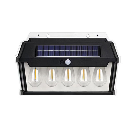 Lampa solara perete 65W, 5 LED, IP65, dimabila, neagra