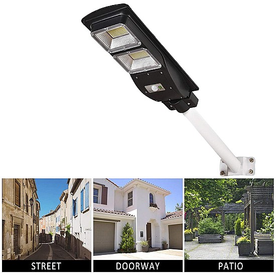 Lampa stradala pentru exterior, 60 watt , cu incarcare solara si senzor de miscare