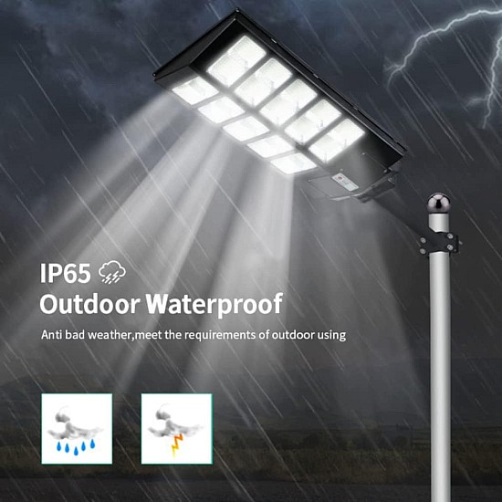 Lampa cu incarcare solara 800 W cu telecomanda si suport metalic
